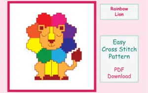 Rainbow Lion Cross Stitch
