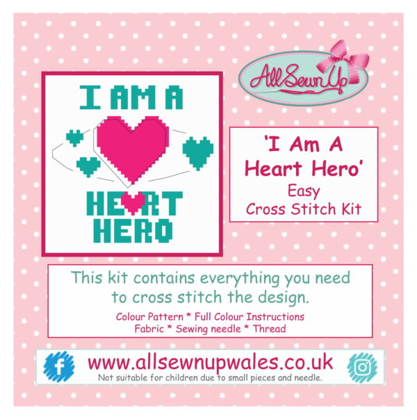 I AM A HEART HERO Cross Stitch Kit