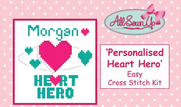 ‘Personalised Heart Hero’ Cross Stitch Pattern