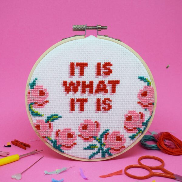 IT IS WHAT IT IS CROSS STITCH KIT 1