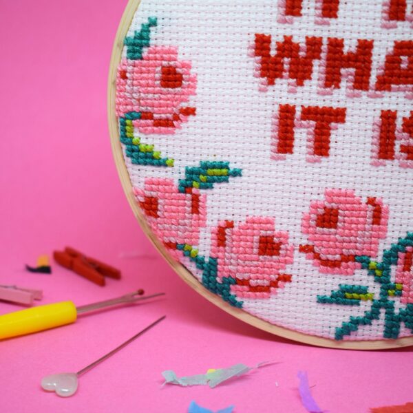 IT IS WHAT IT IS CROSS STITCH KIT 4