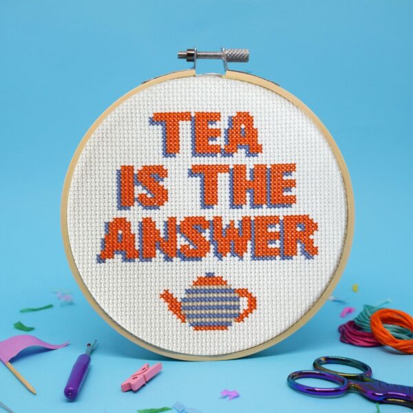TEA IS THE ANSWER Cross Stitch Kit 1