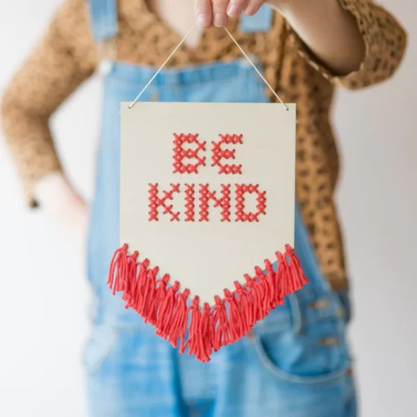 'Be Kind' Cross Stitch Kit - Image 2