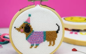 'Dolly the Dachshund' Mini Cross Stitch Kit
