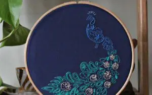 Peacock Embroidery Hoop Kit