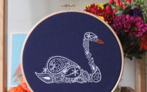 Swan Embroidery Hoop Kit