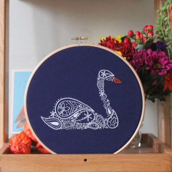 Swan Embroidery Hoop Kit