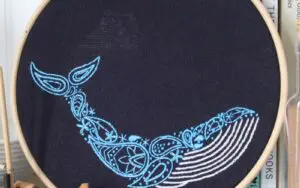 Whale Embroidery Hoop Kit