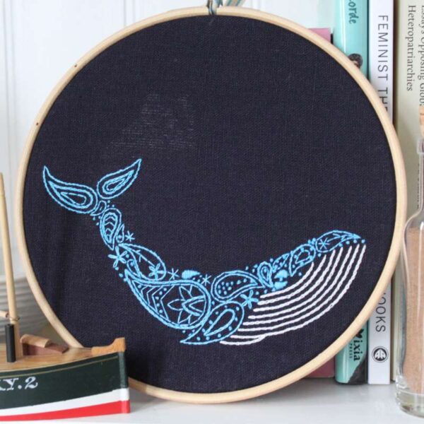 Whale Embroidery Hoop Kit