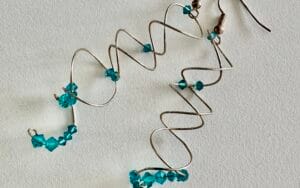 Spiral earrings with Swarovski crystals scattered