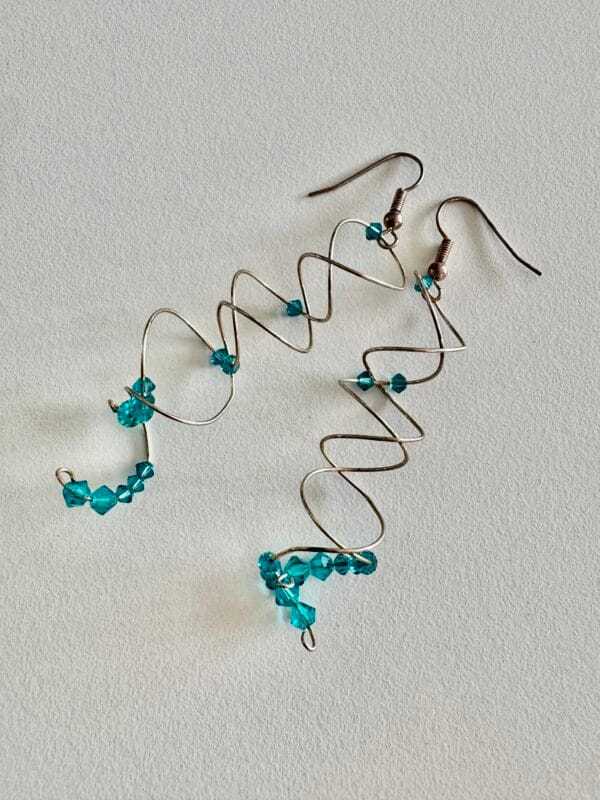 Spiral earrings with Swarovski crystals scattered