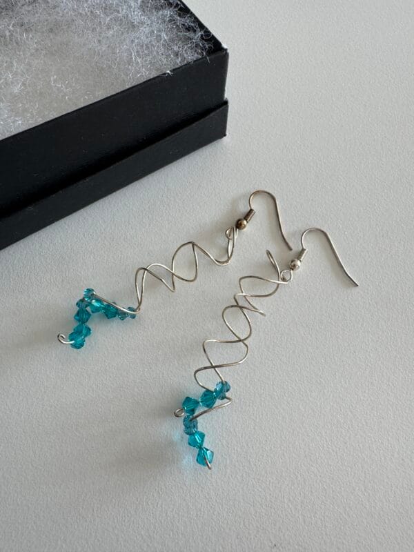 Spiral earrings with Swarovski crystals scattered - Image 3