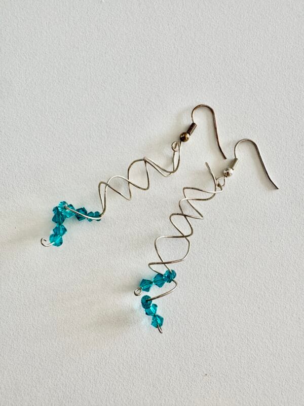 Spiral earrings with Swarovski crystals - Image 2