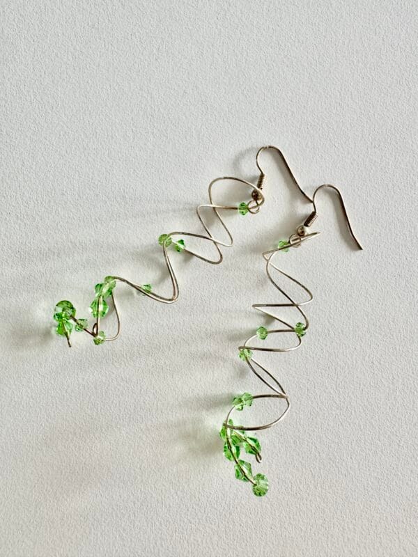 Spiral earrings with Swarovski crystals scattered - Image 2
