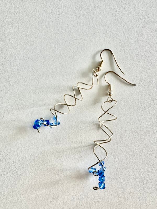 Spiral earrings with Swarovski crystals