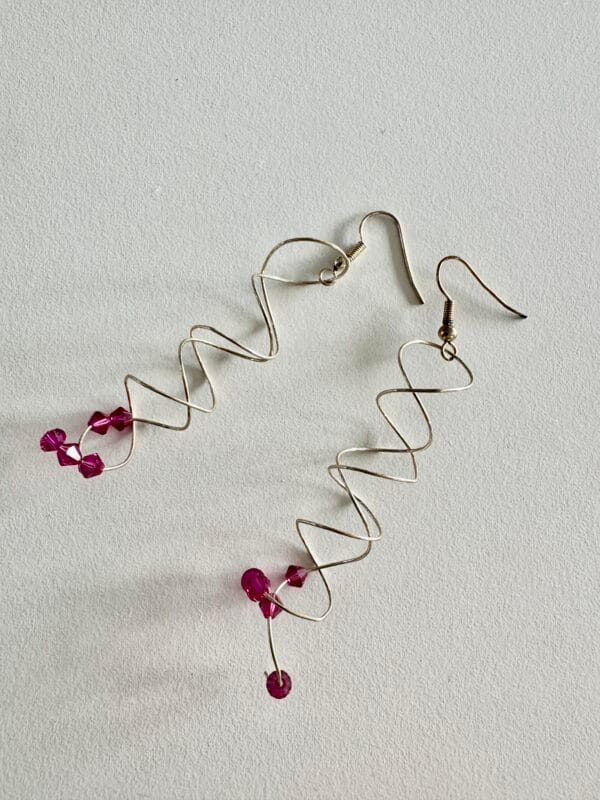 Spiral earrings with Swarovski crystals - Image 4