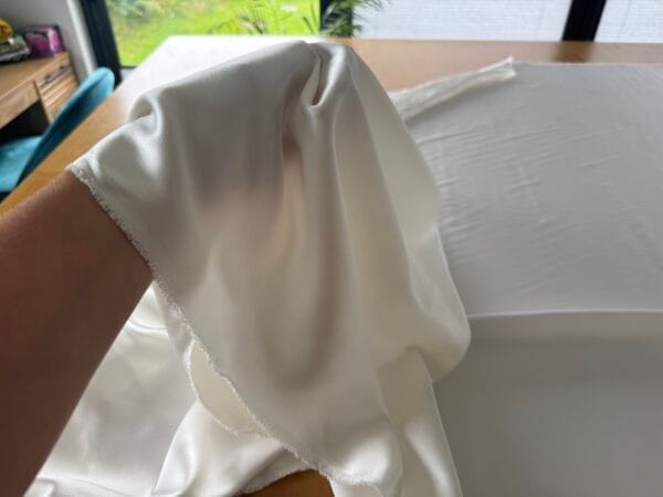 Ivory 100% Silk Crepe Back Satin - 1.5m length - Image 3