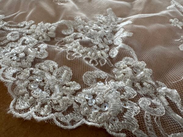 Ivory Beaded Tulle - Image 5