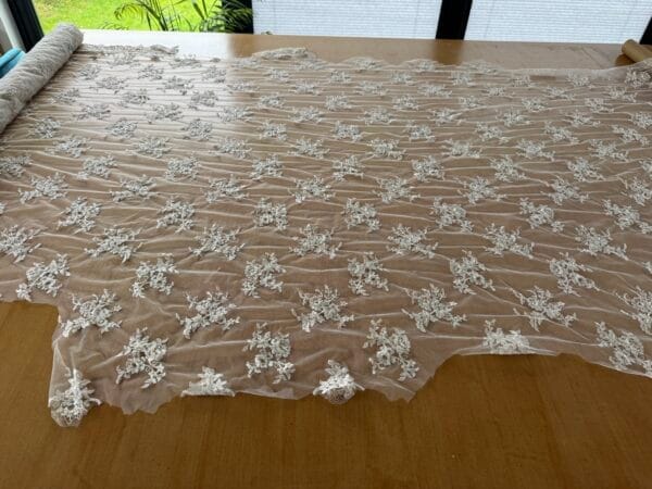 Ivory Beaded Tulle - Image 6